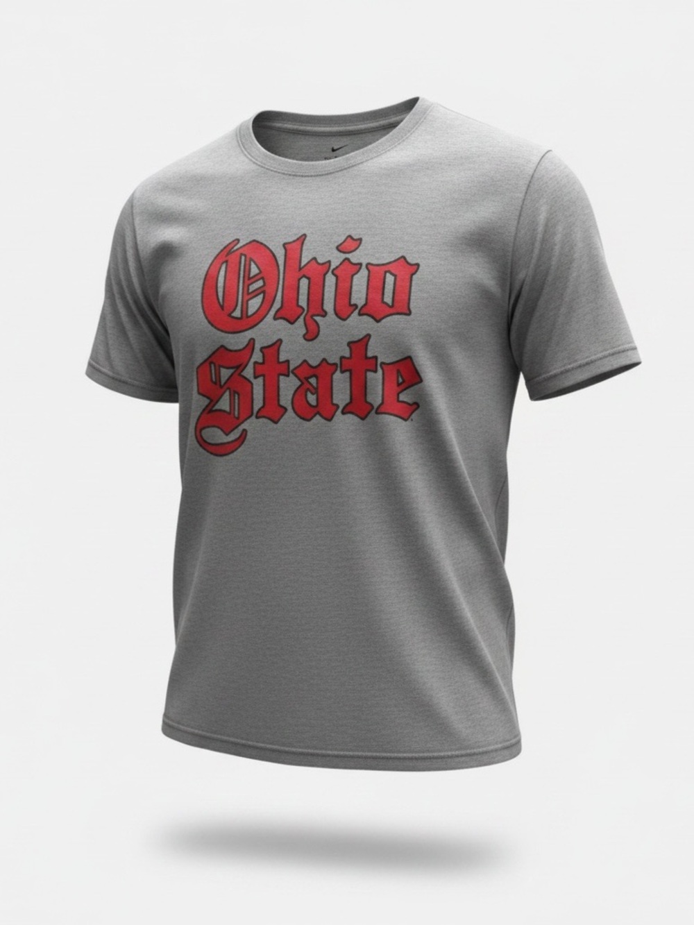 Nike Men's Gray T-Shirt with Red 'Ohio State' Graphic